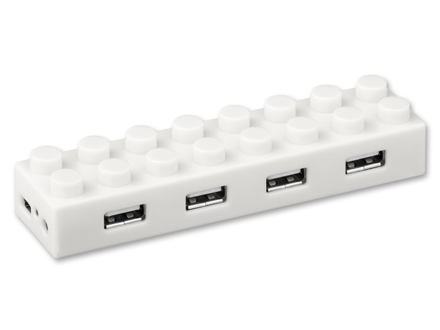 LEGOLAS plastový USB HUB se čtyřmi porty, rozhraní 2.0, Bílá