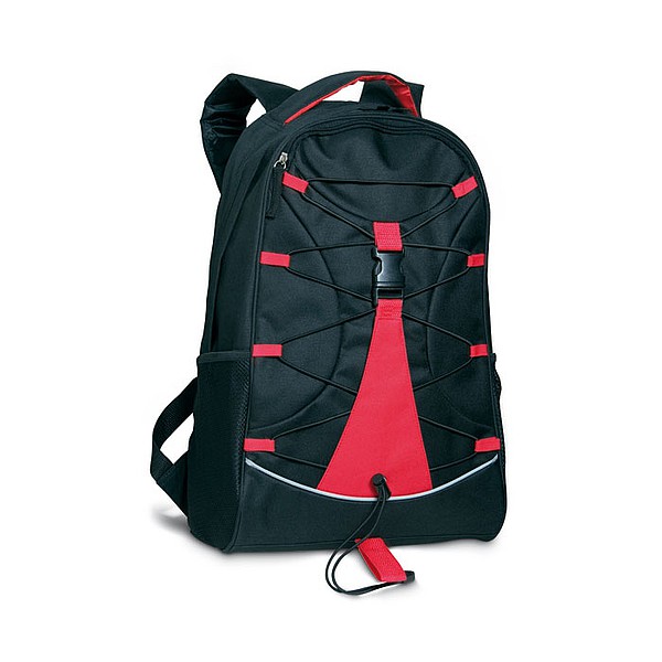 LEMA Černý ruksak s červenými doplňky