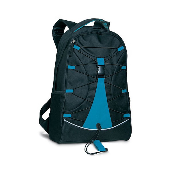LEMA Černý ruksak s modrými doplňky