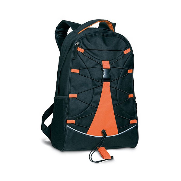LEMA Černý ruksak s oranžovými doplňky