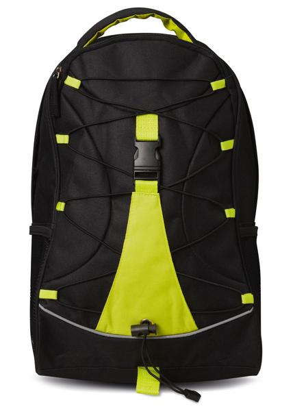 LEMA Černý ruksak se světle zelenými doplňky