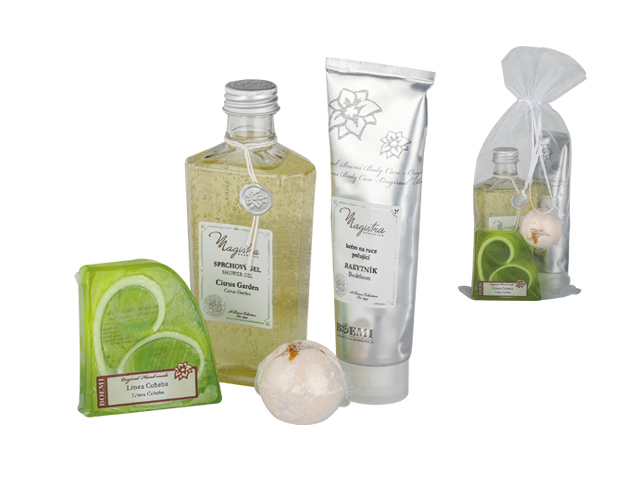 LEMON SET kosmetická sada citrus-sprch. gel, krém na ruce, mýdlo, šum. koule, Limetkově zelená