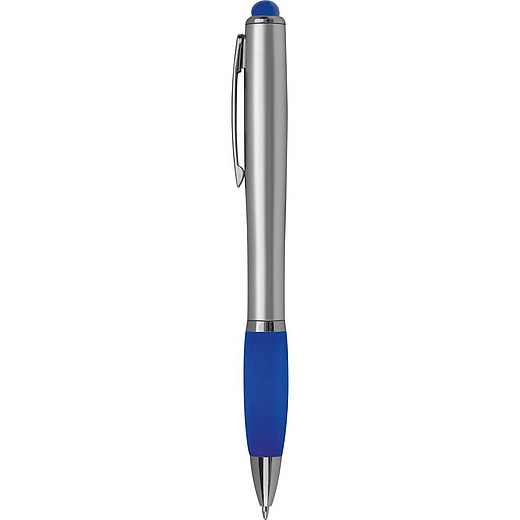 LEVENT Kuličkové pero se stylusem, modrá náplň, po vylaserování loga svítí modře, modré