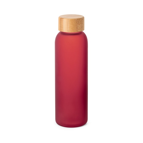 LILLARD GLASS. 520 ml láhev z matného skla, červená