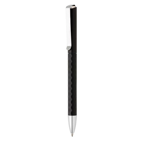 LOKAR Jedinečné plastové kuličkové pero s kovovou sponou, černá