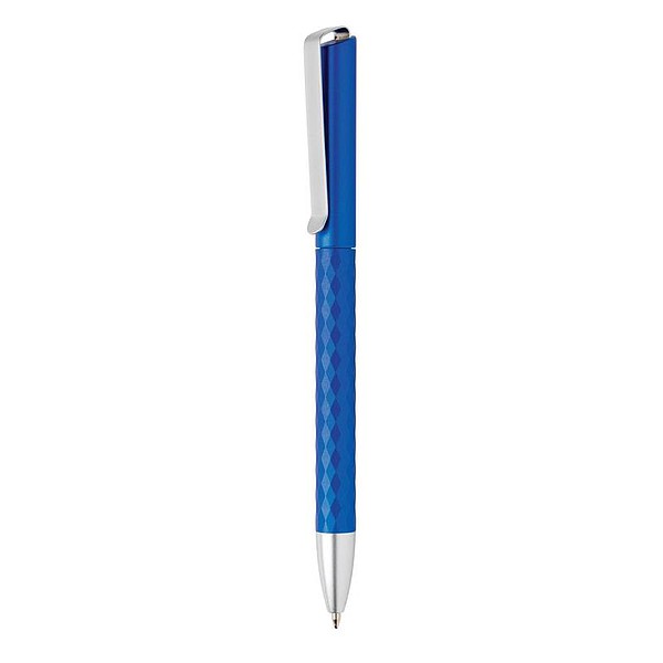 LOKAR Jedinečné plastové kuličkové pero s kovovou sponou, modrá