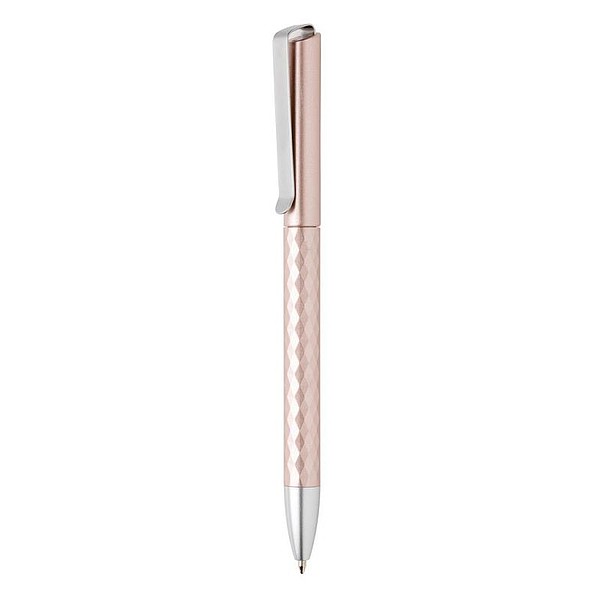 LOKAR Jedinečné plastové kuličkové pero s kovovou sponou, růžová