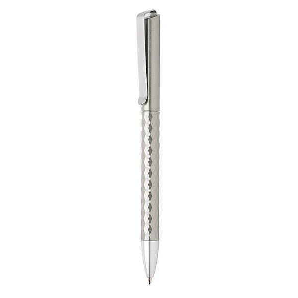 LOKAR Jedinečné plastové kuličkové pero s kovovou sponou, stříbrná