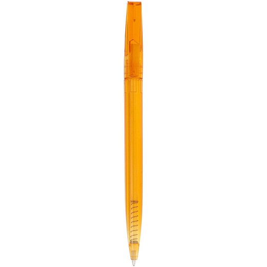 LONDON Plastové kuličkové pero s otočným mechanismem, modrá náplň, oranžové