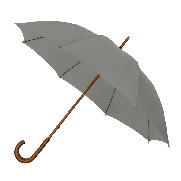 LUGO Elegantní větruodolný deštník se zahnutou rukojetí, průměr 102 cm, šedá