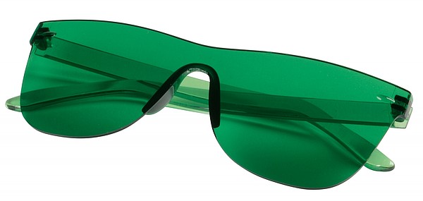 LURDY Jednobarevné sluneční brýle bez obrouček, tmavě zelená