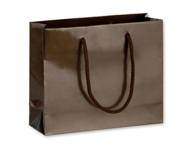 LUX QUADRA I dárková papírová taška, 24x20x9 cm, Hnědá