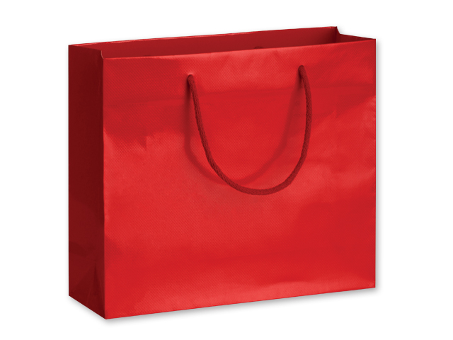 LUX QUADRA II dárková papírová taška, 32x27,5x10 cm, Červená