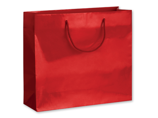 LUX QUADRA III dárková papírová taška, 42x37x13 cm, Červená