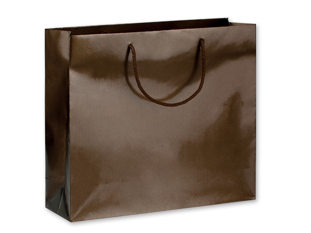 LUX QUADRA III dárková papírová taška, 42x37x13 cm, Hnědá
