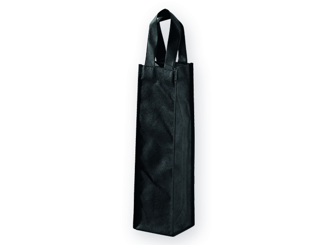 LYON dárková taška z netkané textilie na 1 láhev vína, 80 g/m2, Černá