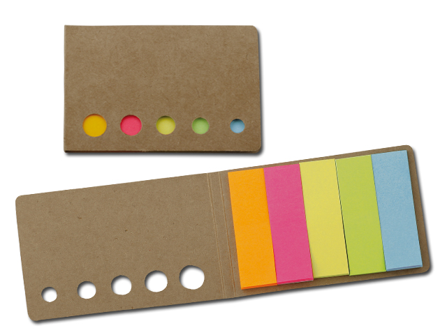 MAGDA barevné lepicí papírky (28 lístků/barva) v papírovém obalu, Přírodní