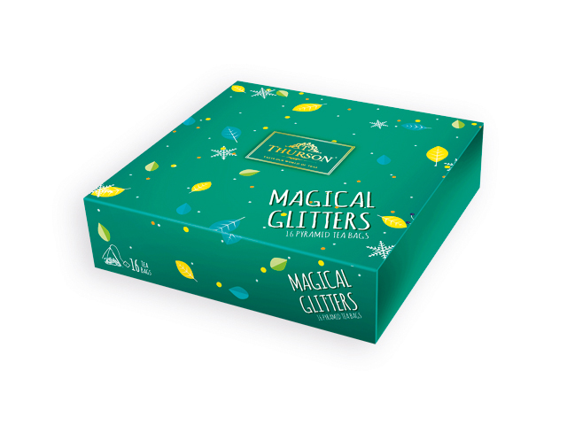 MAGICAL GLITTERS GREEN variace 4 druhů čajů, 16 sáčků, 32 g, Zelená