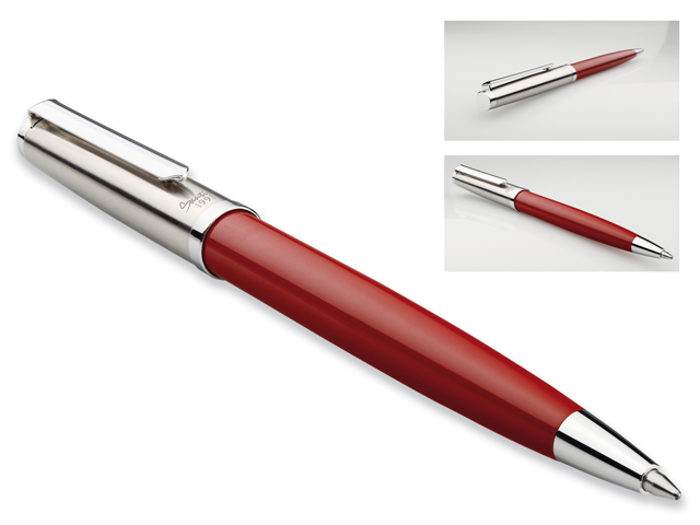 MAJESTIC kovové kuličkové pero, modrá náplň, SANTINI, Červená