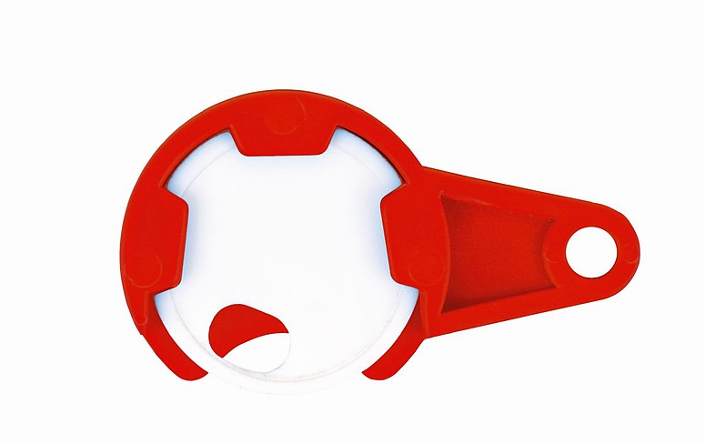 MALFI Plastový žeton do vozíku s přívěskem na klíče, červený