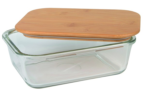 MANA Skleněný lunchbox s bambusovým víčkem, 1060ml