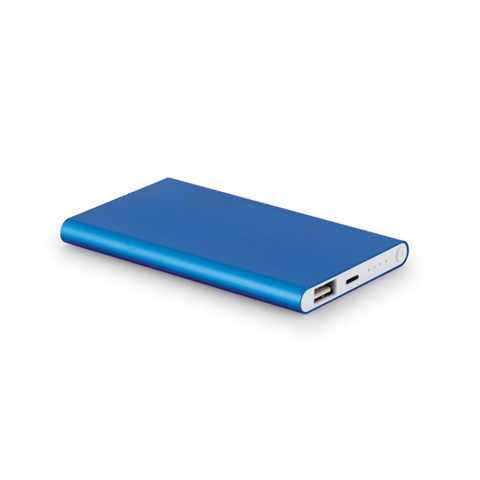 MARCET. Powerbanka slim 4 000 mAh z recyklovaný ABS (70 % rABS) a recyklovaný hliník (30 % rAL), světle modrá