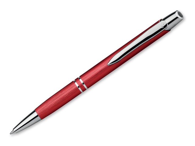 MARIETA BRUSH kovové kuličkové pero, modrá náplň, SANTINI, Červená