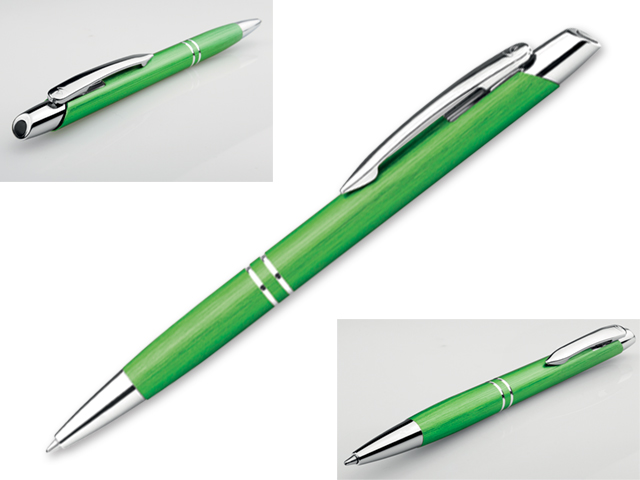 MARIETA BRUSH kovové kuličkové pero, modrá náplň, SANTINI, Světle zelená