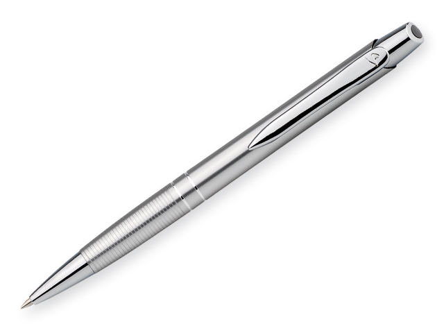 MARIETA kovové kuličkové pero, modrá náplň, SANTINI, Saténově stříbrná