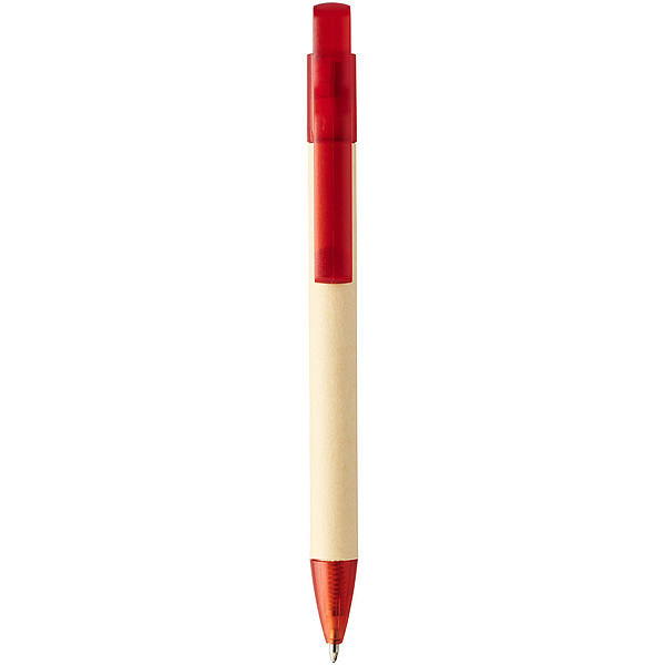 MATURO Papírové kuličkové pero, modrá náplň, červená