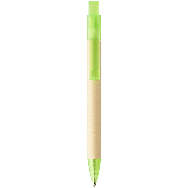 MATURO Papírové kuličkové pero, modrá náplň, světle zelená