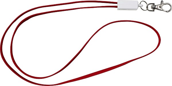 MEDAR Šňůrka na kliče a nabíjecí kabel v jednom, červená