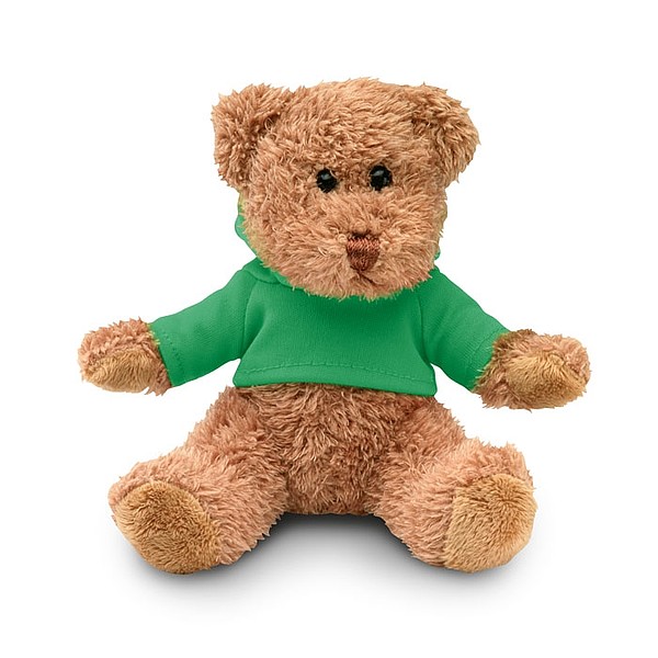 Medvídek v tričku s kapucí, zelený