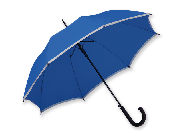MEGAN polyesterový vystřelovací deštník s reflexním pruhem, 8 panelů, Královská modrá