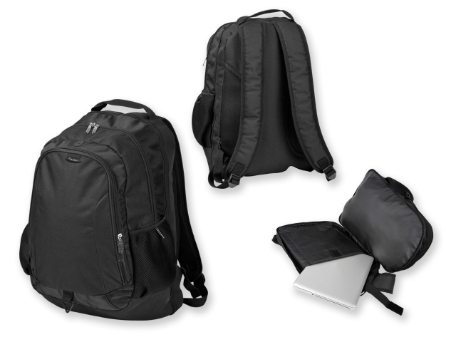 MELVIN polyesterový batoh na notebook, 600D, SANTINI, Černá