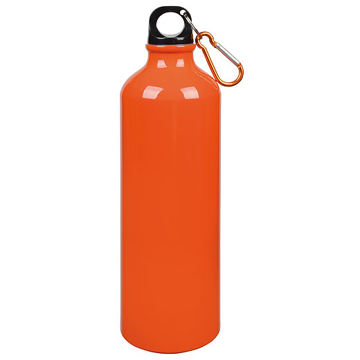MERY Hliníková láhev na pití s karabinou, objem 750 ml, oranžová