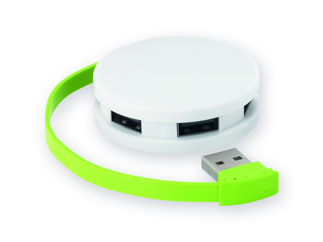 METY plastový USB rozbočovač 2.0, Světle zelená