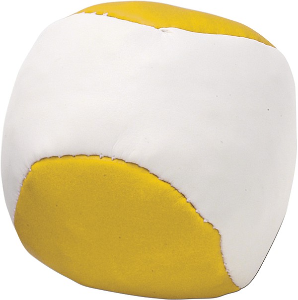 MÍČEK Antistresový balónek, kombinace bílá, žlutá
