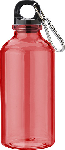MIGGU Průhledná láhev na vodu z RPET, 400 ml, červená