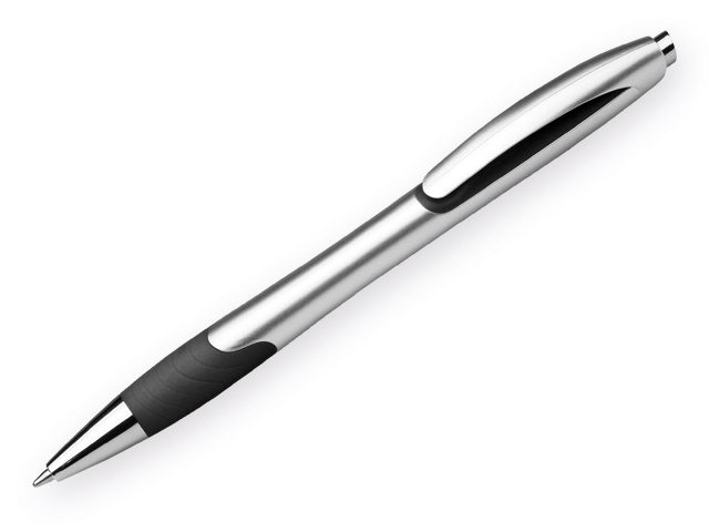 MILEY SILVER plastové kuličkové pero, modrá náplň 0,7 mm s nízkou viskozitou, Černá
