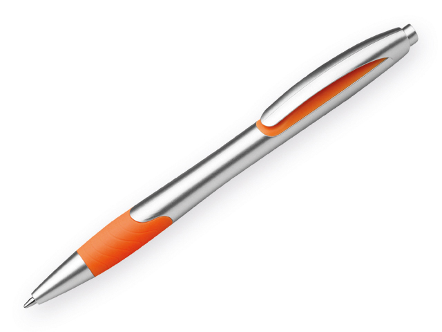 MILEY SILVER plastové kuličkové pero, modrá náplň 0,7 mm s nízkou viskozitou, Oranžová