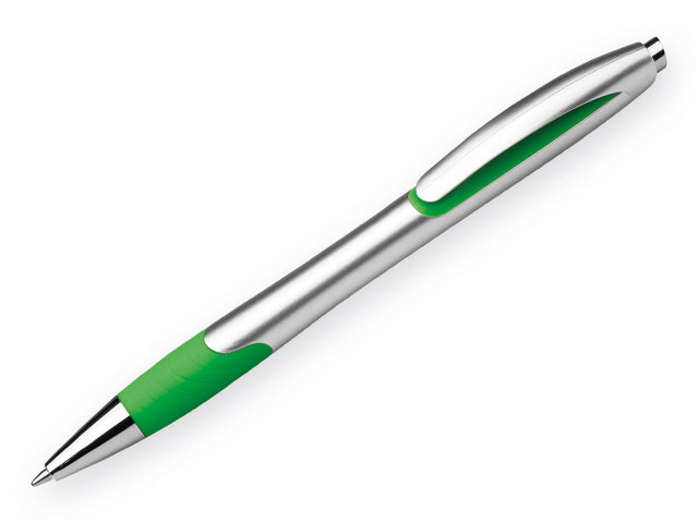 MILEY SILVER plastové kuličkové pero, modrá náplň 0,7 mm s nízkou viskozitou, Světle zelená