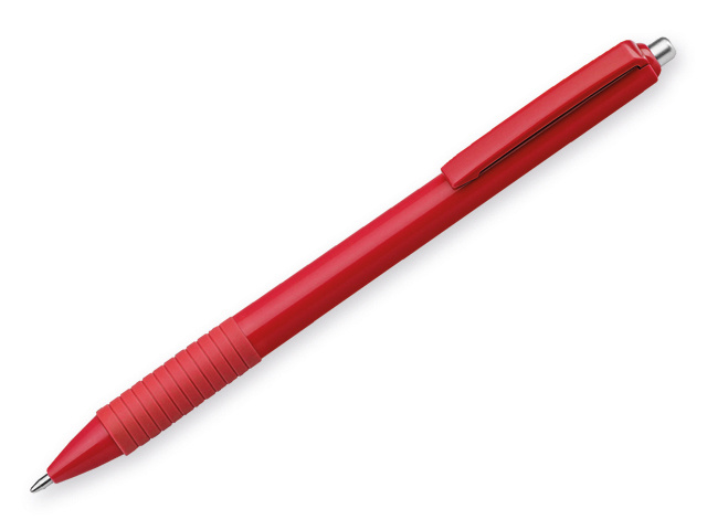 MILZA plastové kuličkové pero, modrá náplň, Červená