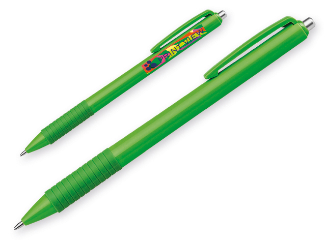 MILZA plastové kuličkové pero, modrá náplň, Světle zelená