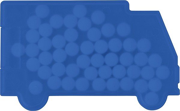 MINTVAN Mint karta ve tvaru dodávky s bonbony, modrá