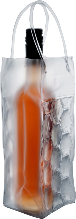 MIRABU Transparentní PVC chladící taška na jednu láhev