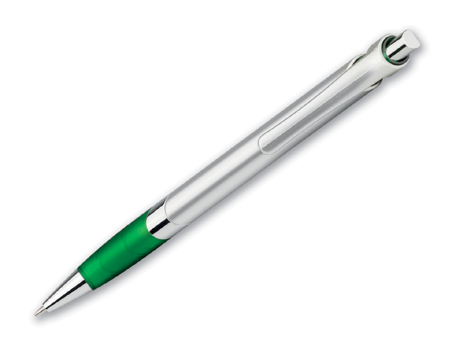 MOLLA SILVER plastové kuličkové pero, modrá náplň, Zelená