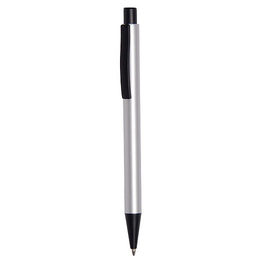 MONTY Kovové kuličkové pero, modrá náplň, stříbrné
