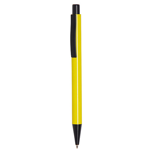 MONTY Kovové kuličkové pero, modrá náplň, žluté