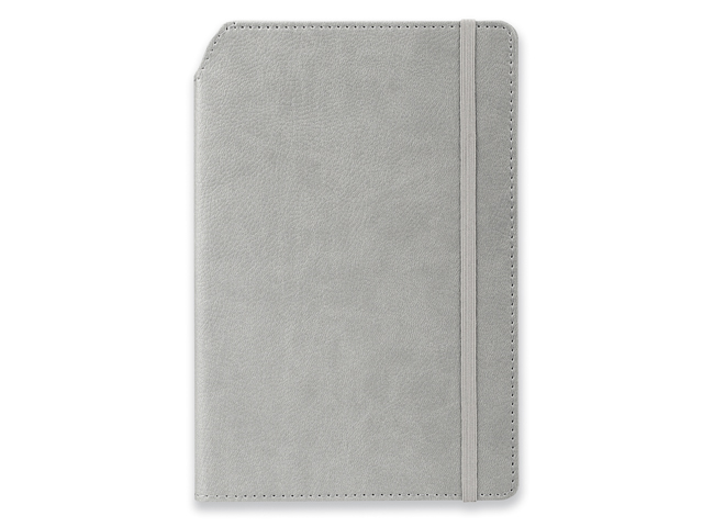MORIAH poznámkový zápisník s gumičkou 140x210 mm, Světle šedá